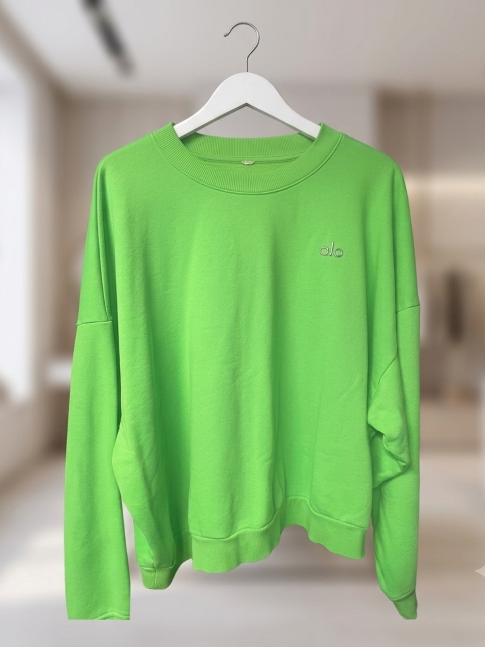 ALO Yoga Neon Lime Crewneck Sweatshirt